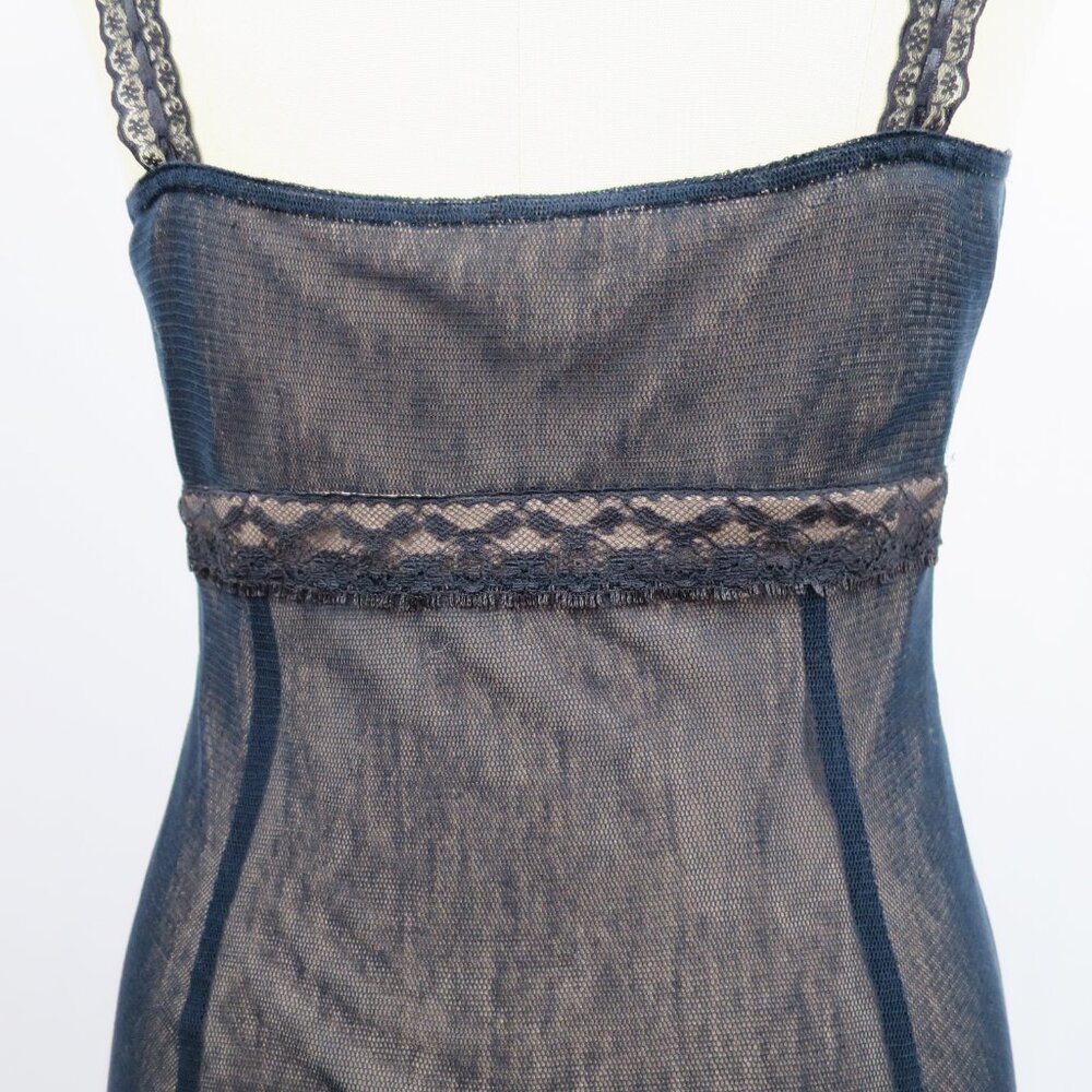 NWT Betsey Johnson Black Illusion Mesh Slip Dress with Floral Embroidery 8 $265 - Picture 5 of 16